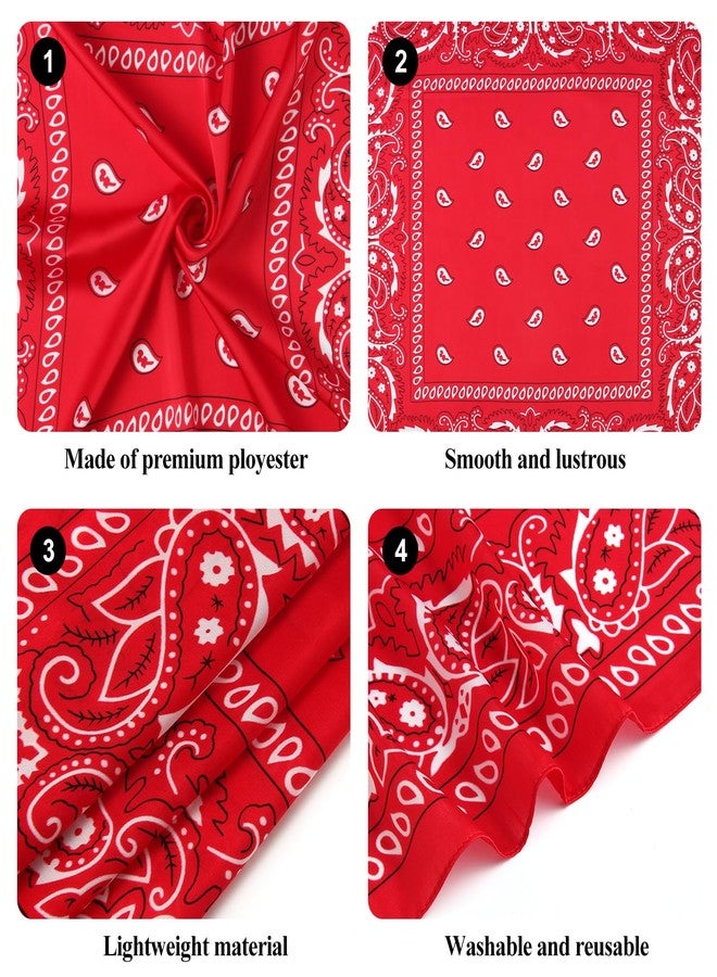 VBAEI 1 Pcs 27.5 Inches Satin Head Scarf Silk Like Stain Bandana Sleeping Hair Wrap Hair Scarf for Women(Red) - Image 4